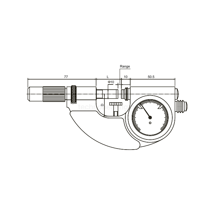 Скоба рычажная 50-75мм/0,001мм, 4146-5115 Dasqua