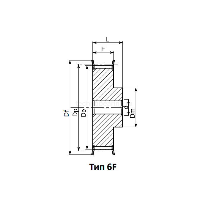 Шкив зубчатый ST под расточку профиль ремня 31ST10/22-2(PHP31AT10/22-2RSB) ISKRA