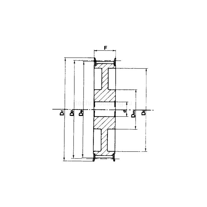 Шкив зубчатый под расточку 64-8M-50(PHP64-8M-50RSB) ISKRA — детальное фото 1