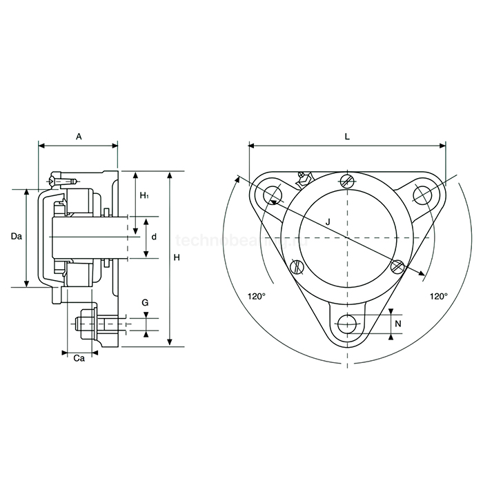 Разъемный фланцевый корпус 722506DA (FNL506A) ISKRA
