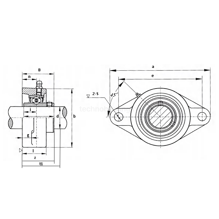 Подшипниковый узел UCFL201 TECHNIX