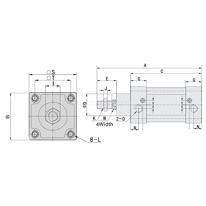 Пневмоцилиндр серии SI, 40X400, TLP-PC40X400SI TITAN LOCK — детальное фото 1