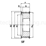 Шкив зубчатый с профилем HTD под втулку тапербуш 48-8M-20 TB (PHP 48-8M-20TB) ISKRA
