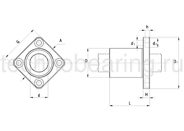 Линейный подшипник LMEK40-UU TECHNIX