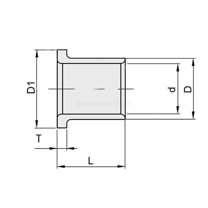 Втулка скольжения с фланцем BNZF142026312 (PBMF142012) ISKRA — детальное фото 1