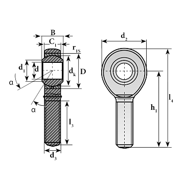 Шарнирный наконечник TSM14C (POS14EC) ISKRA