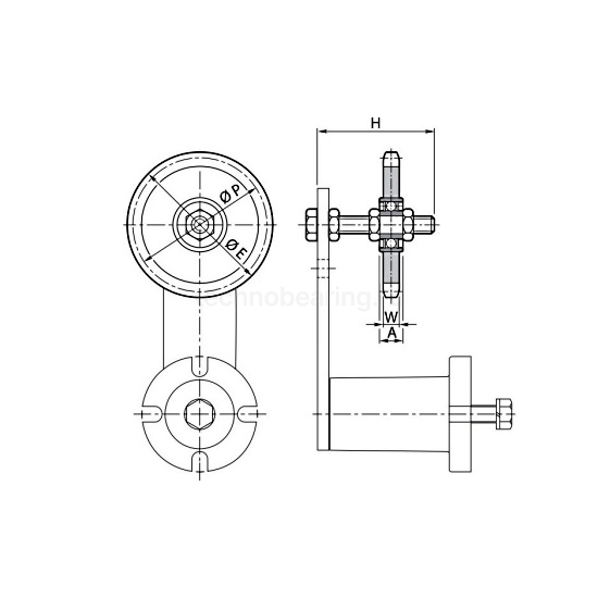 Звездочка натяжителя для однорядной цепи ZK 30-2S, 1/2"x5/16", Z=15, M10 RE011694 ISKRA