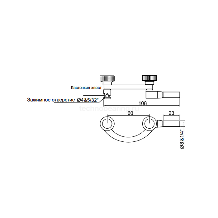 Держатель и крепление для индикаторов рычажно-зубчатых, сеч. 9х9мм, дл. 100мм, 5221-3010 Dasqua