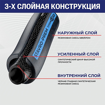 Рукав для воды и воздуха «STAVRO-PREM», вн. диам. 16мм, 25bar, TL016SV-PR TITAN LOCK