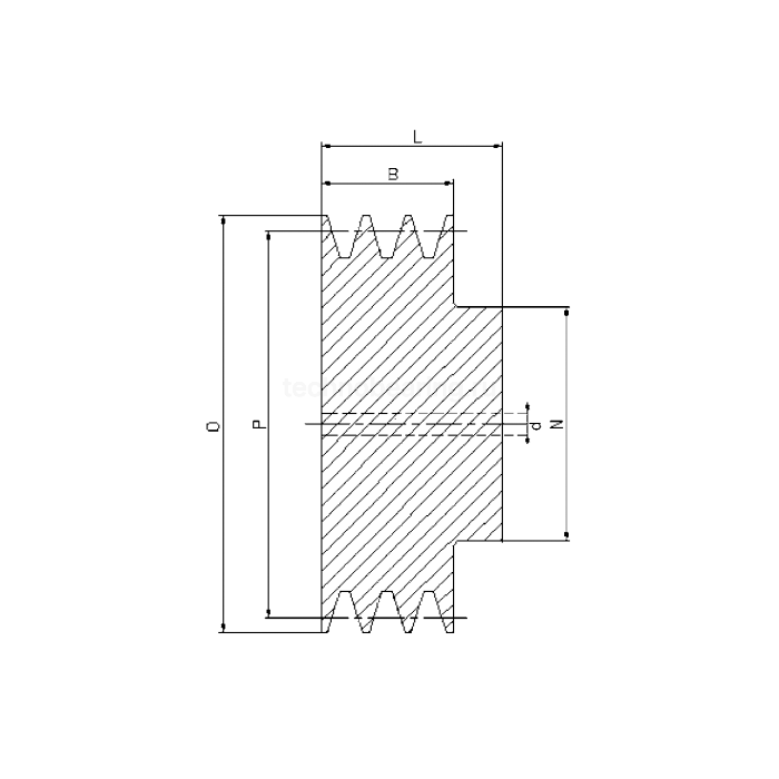 Шкив под расточку клиновой SPB 125-2 (PHP 2SPB125RSB) ISKRA — детальное фото 1