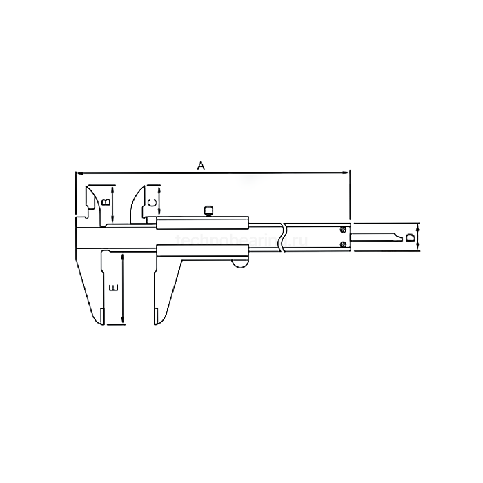 Штангенциркуль нониусный с цельной рамкой 0-200мм/0,02мм, 1380-3010-A Dasqua