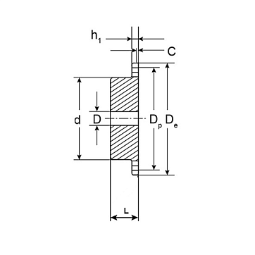 Звездочка со ступицей под расточку для цепи 05B-1, z=9, 8 x 3 mm PS04009 ISKRA