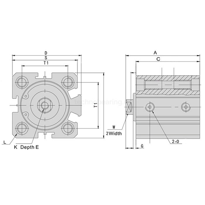 Пневмоцилиндр компактный серии SDA, 25X25, TLP-PC25X25SDA TITAN LOCK — детальное фото 1