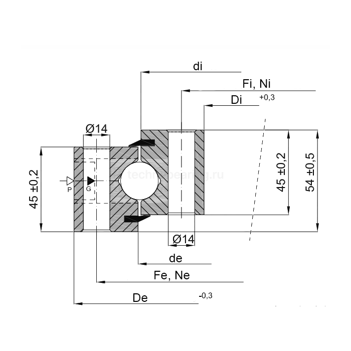 ОПУ стандартная серия с одним рядом шариков NB1.200260201-1PPN ISB