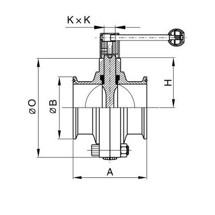 Затвор дисковый нержавеющий (AISI304) DN150, типа clamp-clamp TLSD150CLS TITAN LOCK