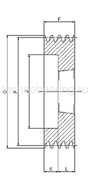 Шкив клиновой  под втулку тапербуш SPZ 60-02 TB (PHP 2SPZ60TB) Sati