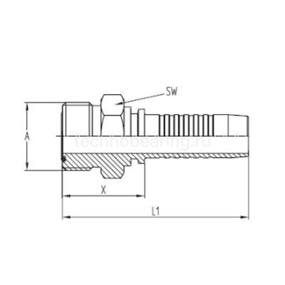 Фитинг DN 06 ORFS (Ш) 9/16", TL-ORFS06M9/16 TITAN LOCK — детальное фото 1