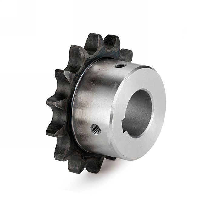 Звездочка с готовым отверстием d=28 для цепи 08B-1, Z=14, со ступицей, с калеными зубьями, шпон. паз ISKRA