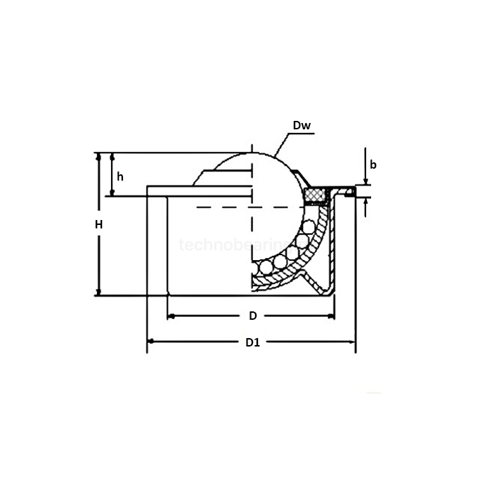 Шариковая опора SP22L-B(CY-22HBS/CS) ISKRA
