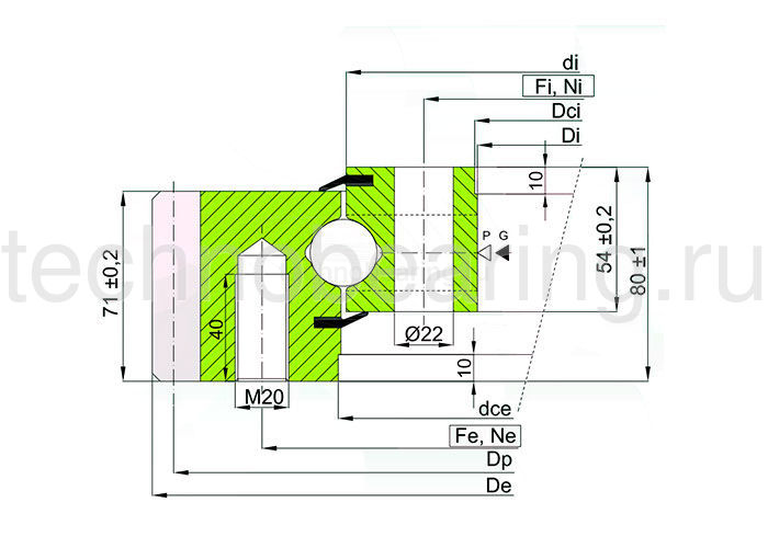 ОПУ стандартная серия с одним рядом шариков EB1.25.1255.200-1 STPN ISB