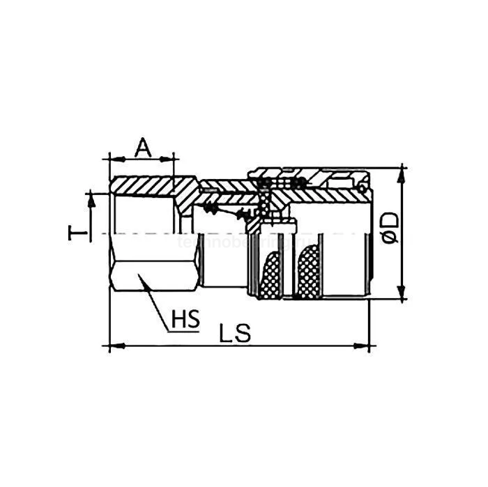 БРС серия D, ISO 6150 B, розетка, внутр.резьба, латунь, 3/8in TL3DF-B TITAN LOCK