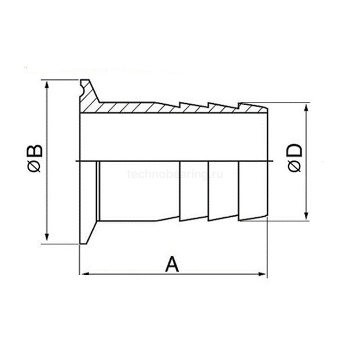 Штуцер CLAMP под рукав DN15 (хвостовик 21мм), нерж. 316, DIN TL15CLH-M TITAN LOCK