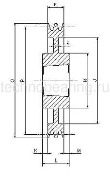 Шкив клиновой  под втулку тапербуш SPZ200-01 TB (PHP 1SPZ200TB) Sati