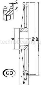 Звездочка со ступицей (чугун) под втулку тапербуш для цепи: 12B-2, Z=57, 3/4" x 7/16" GD11057 Sati