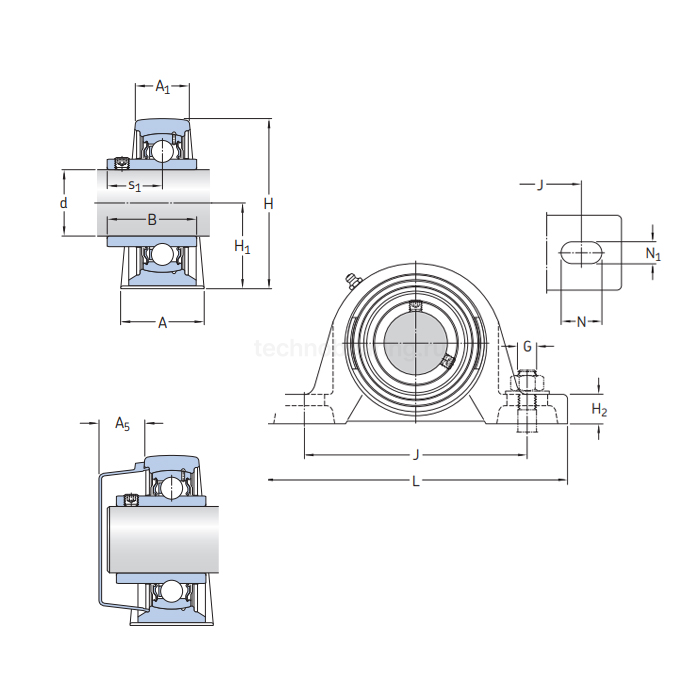 Подшипниковый узел SY55 TF SKF