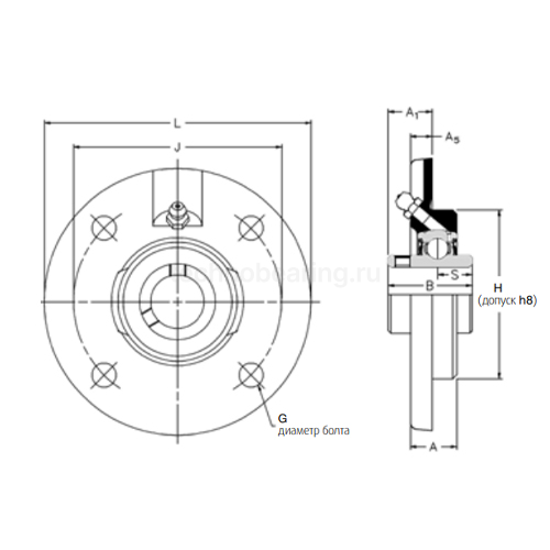 Подшипниковый узел (UCFC212) FC60 RHP