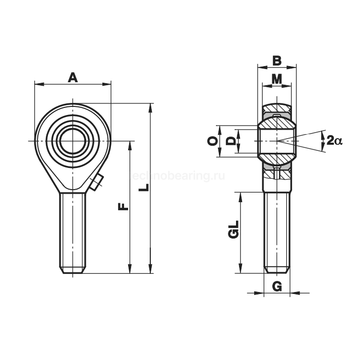 Шарнирный наконечник GALS10 Fluro