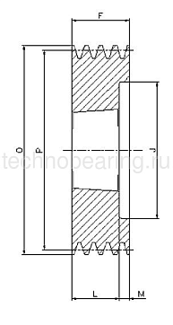 Шкив клиновой  под втулку тапербуш SPZ160-04 TB (PHP 4SPZ160TB) Sati