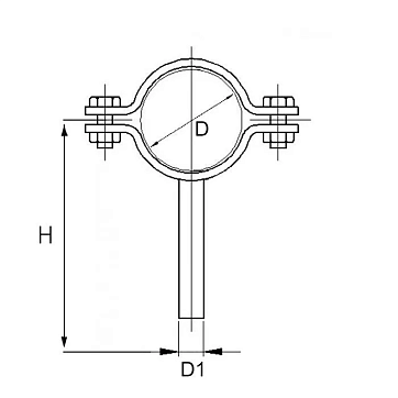 Хомут трубный на ножке DN10 (12-13 мм), нерж. 304, TL010FPLS TITAN LOCK