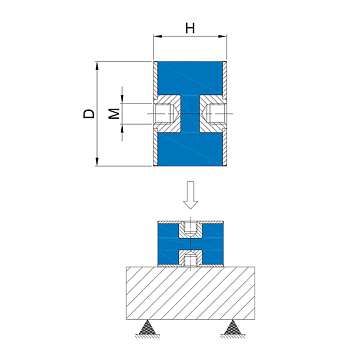 Виброизолятор FF50X40 M10 FF504010 ISKRA