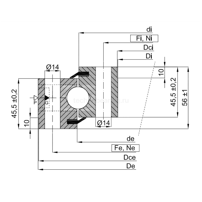 ОПУ стандартная серия с одним рядом шариков NB1.20.0744.201-2PPN ISB — детальное фото 1