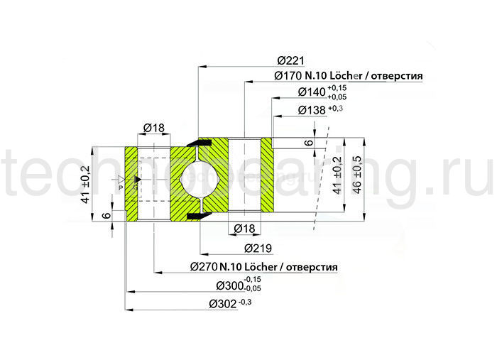 ОПУ стандартная серия с одним рядом шариков NB1.20.0220.200-1PPN ISB