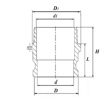 Камлок латунный тип F ниппель, наруж. резьба BSP 1 1/4", TL125FBR TITAN LOCK