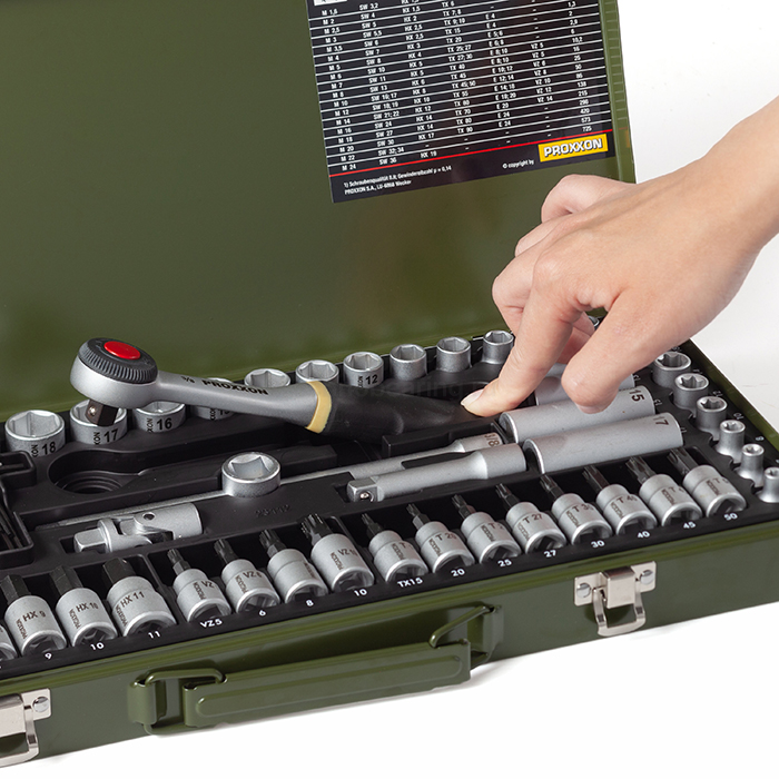 Компактный набор с трещоткой  3/8", 65  поз. 23112 Proxxon