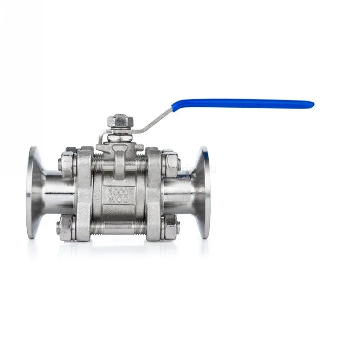 Трехсоставной шаровый кран из нержавеющей стали (AISI 304) типа "clamp-clamp", 1 1/2", TL150TPBVSS-CL TITAN LOCK