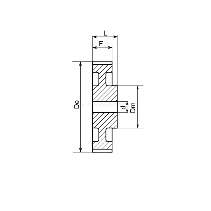 Шкив зубчатый под расточку 48-5M-15(PHP48-5M-15RSB) ISKRA — детальное фото 2
