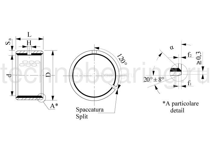 Втулка скольжения KU8080SF2 (PCM808580M) ISB