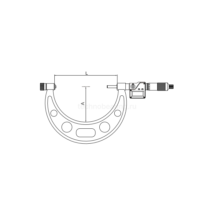 Микрометр цифровой IP65 со сменными пятками 0-100мм/4", 4706-0001 Dasqua — детальное фото 1