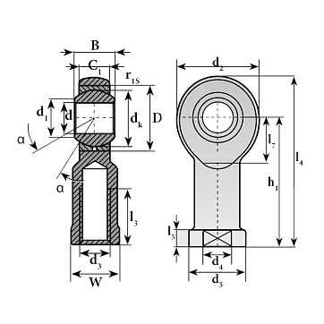 Шарнирный наконечник TSF18C ISKRA