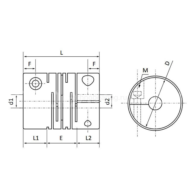 Муфта соединительная FC32-P2 (d=8mm) TECHNIX