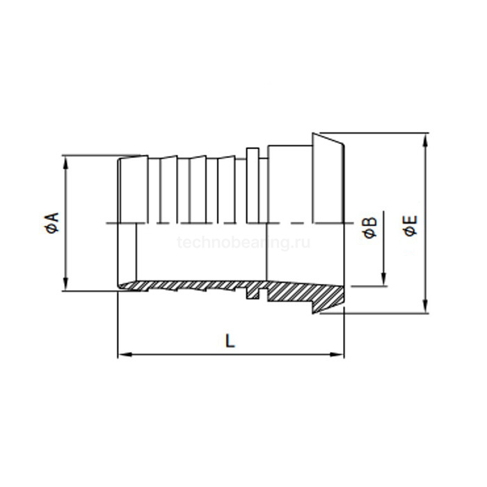 Конический штуцер под рукав DIN 11851 DN15 нерж. 316 TL15CONSS-M TITAN LOCK — детальное фото 1