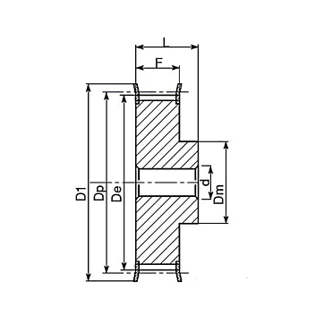 Шкив зубчатый под расточку 40-5M-25(PHP40-5M-25RSB) ISKRA