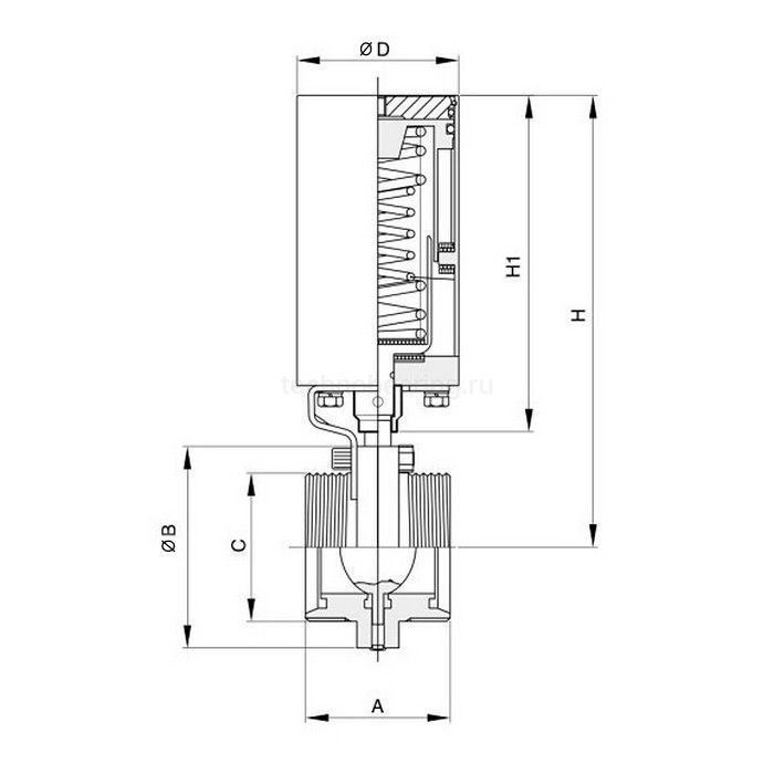 Затвор дисковый с пневмоприводом нерж. 304 DN40, тип резьба-резьба,  DIN TLSD40THS-P TITAN LOCK — детальное фото 1
