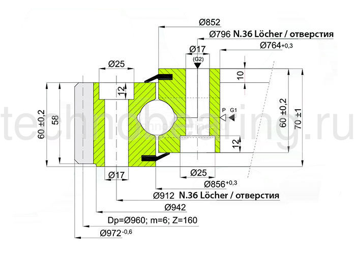 ОПУ стандартная серия с одним рядом шариков EB1.25.0854.200-1SPPN ISB