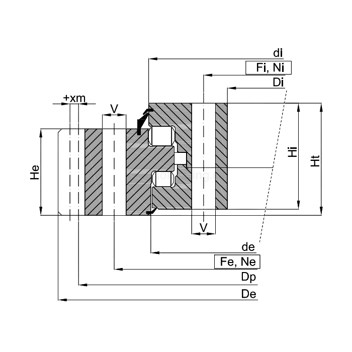ОПУ серия с тремя рядами роликов ER3.40.3150.400-1SPPN ISB