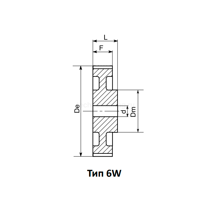 Шкив зубчатый под расточку 48-5M-15 (PHP 48-5M-15RSB) Sati — детальное фото 1